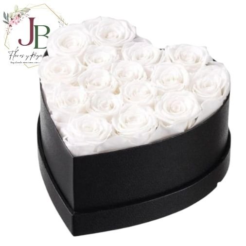 FLOREROS.JBFLORESYREGALOS (7) BOX CORAZON 16 ROSAS"