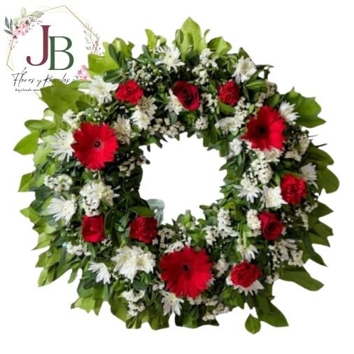 CORONA FÚNEBRE ROJA"