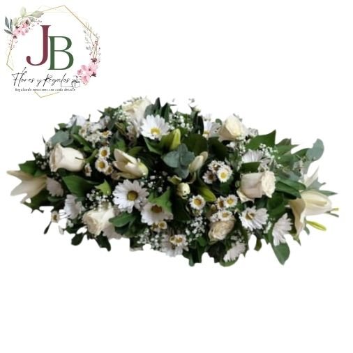 COÍN FÚNEBRE MIX FLORES BLANCAS"