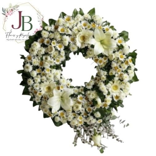 CORONA CIRCULAR BLANCA GRANDE"