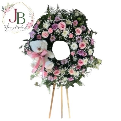 CORONA FÚNEBRE DULCE ANGEL DE 50CM.