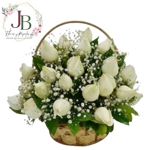 CANASTA FÚNEBRE  DE 24 ROSAS"