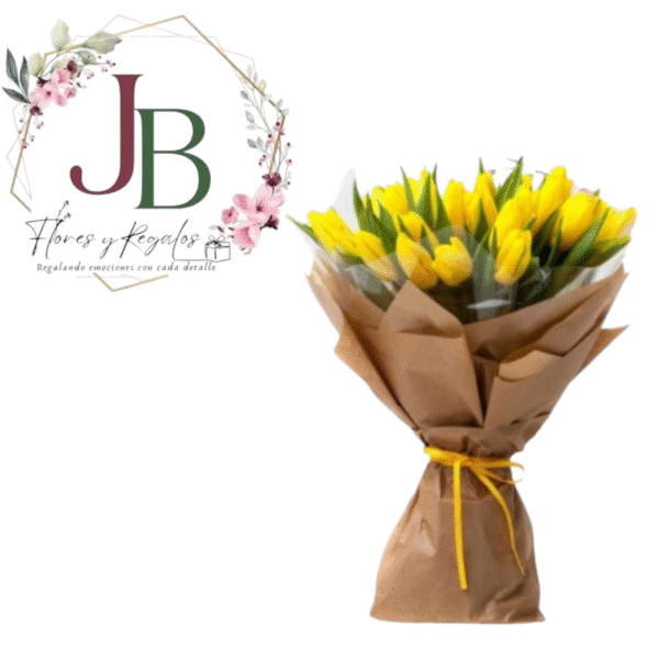 RAMO DE 30 TULIPANES AMARILLOS
