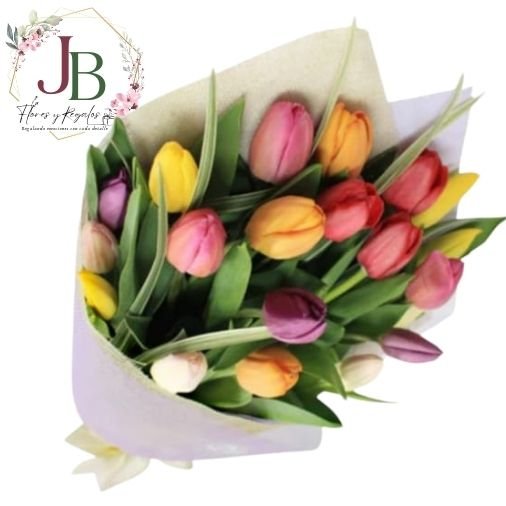 RAMO DE 20 TULIPANES MULTICOLOR"