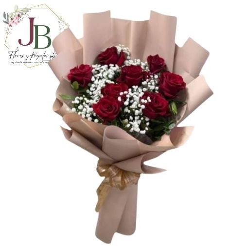 FABULOSO RAMO DE 8 ROSAS"
