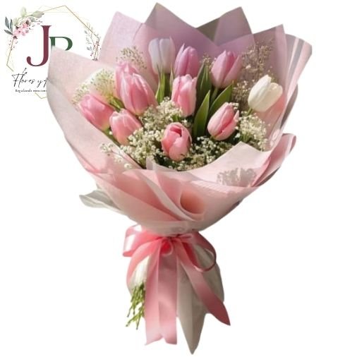 HERMOSO RAMO DE 11  TULIPANES"