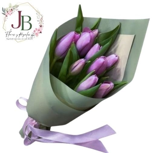 RAMO DE 10 TULIPANES LILA"