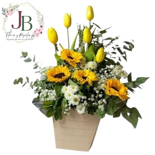 CARTERA DE 5 TULIPANES Y 4 GIRASOLES