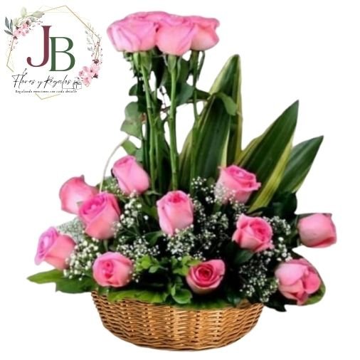 CANASTA 15 ROSAS IMPORTADAS