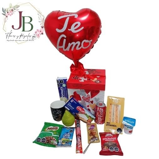 RAMOSYFLORES.JBFLORESYREGALOS (36) CAJA DESAYUNO TE AMO