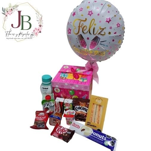 RAMOSYFLORES.JBFLORESYREGALOS (38) CAJA DESAYUNO CUMPLEAÑOS