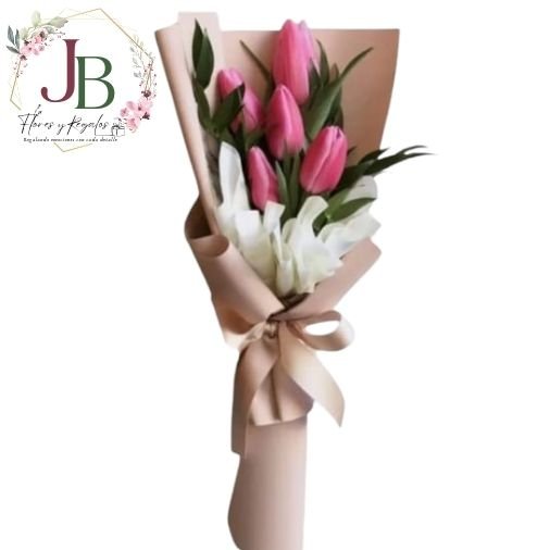 5 TULIPANES  ROSA"