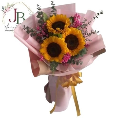 RAMOSYFLORES.JBFLORESYREGALOS (7) LINDO RAMO DE 3 GIRASOLES"