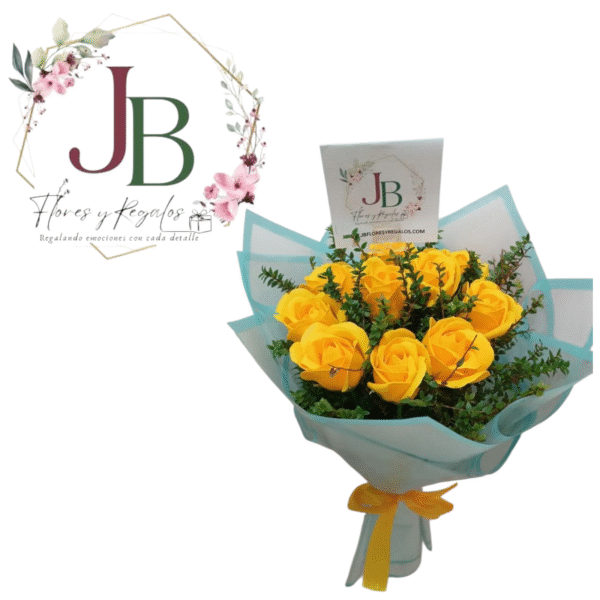 RAMO DE 10 ROSAS ETERNAS DE JABON