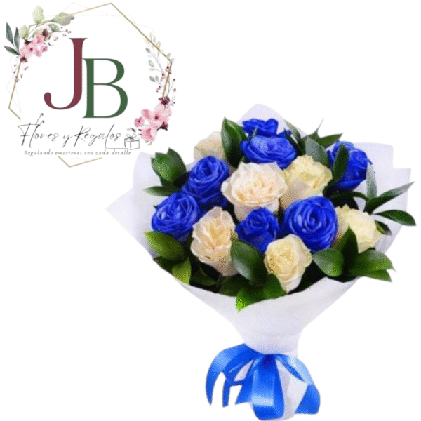 HERMOSO RAMO 12 ROSAS BICOLOR
