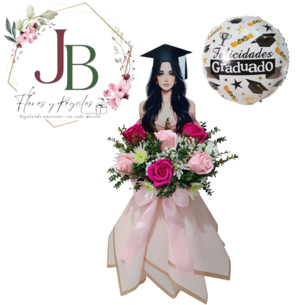 IMG-20251031-WA0034 (17) HERMOSA MUÑECA GRADUADA 6 ROSAS ETERNAS Y GLOBO METALIZADO