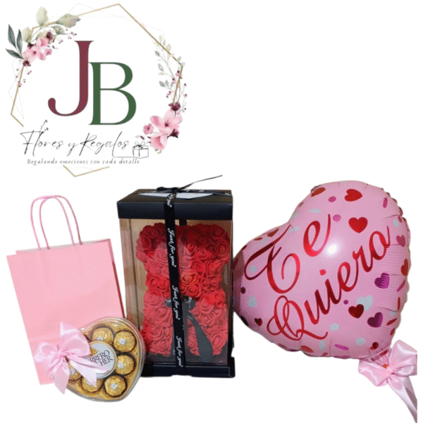 OSO YOGUI CON BOMBON CORAZON FERRERO Y GLOBO