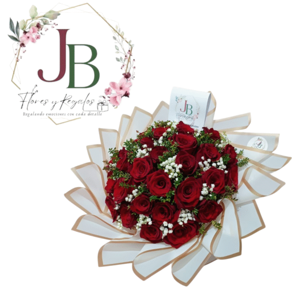 HERMOSO RAMO DE 30 ROSAS Y FOLLAJE