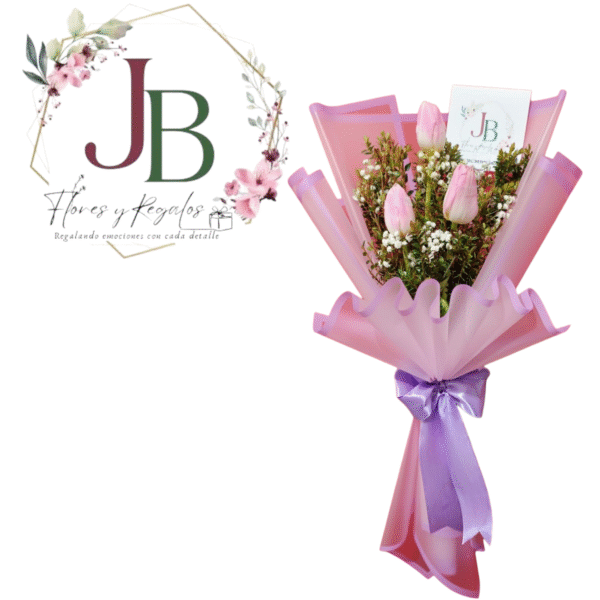 HERMOSO RAMO DE TRES TULIPANES