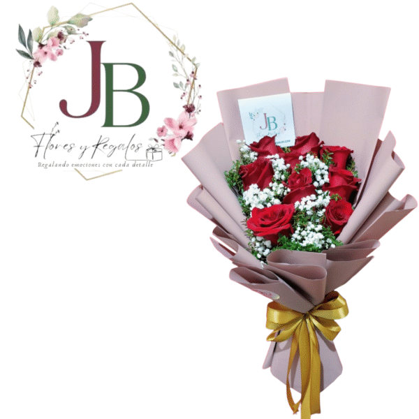 ESPECTACULAR RAMO DE 8 ROSAS