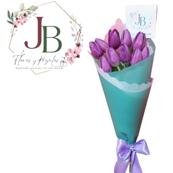 HERMOSO RAMO 10 TULIPANES MORADOS