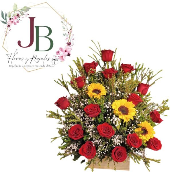 Arreglo de Girasoles y Rosas