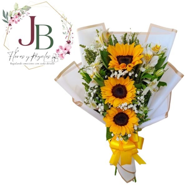 RAMO 3 GIRASOLES CON ASTROMELIAS