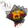 RAMO DE 3 GIRASOLES Y 3 ROSAS ROJAS